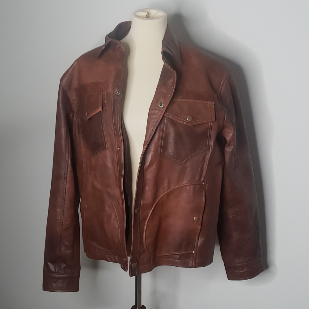 Sourock Brown leather jacket